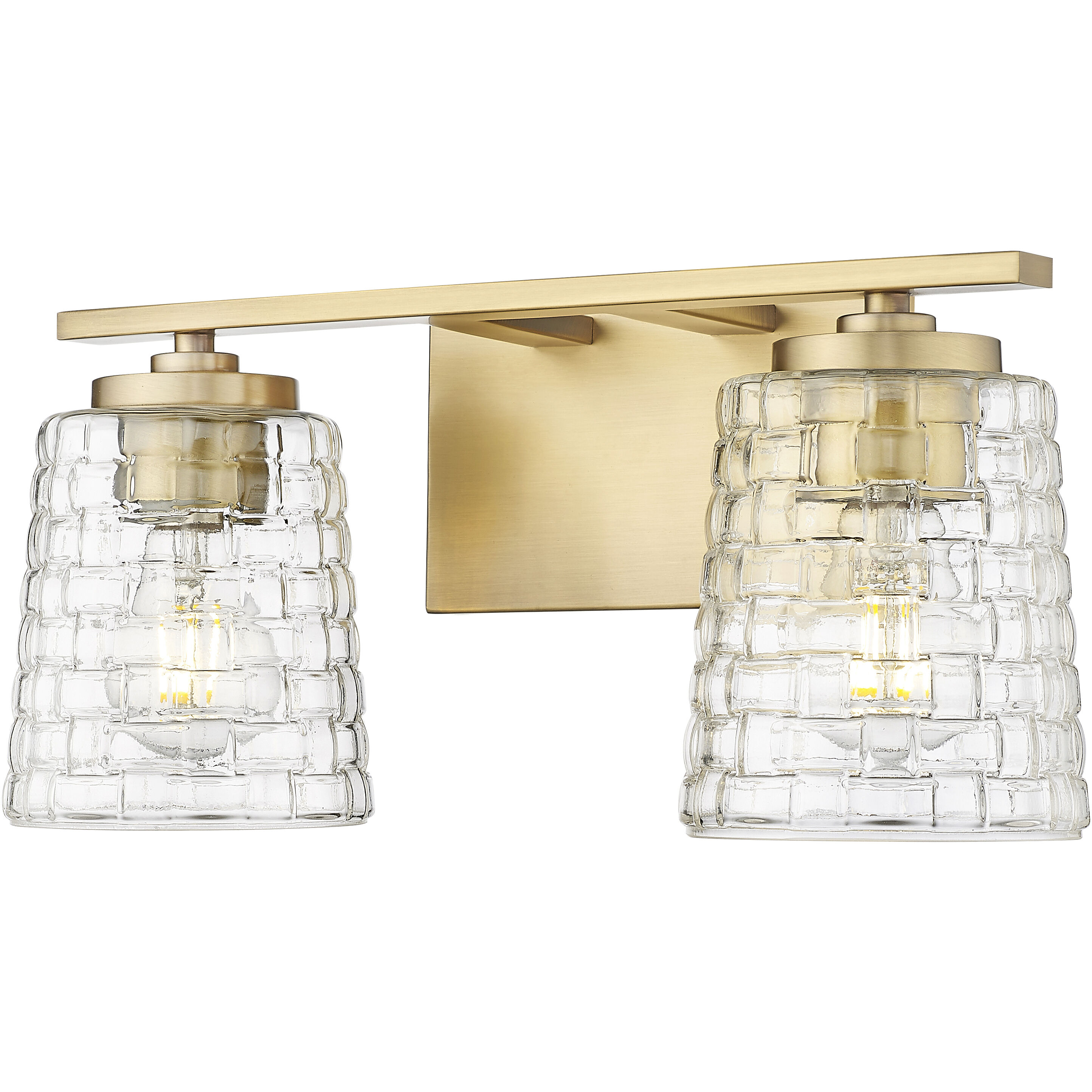 Saben 2 Light 15 inch Vintage Brass Bathroom Vanity Light Wall Light